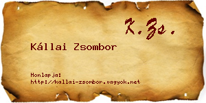 Kállai Zsombor névjegykártya